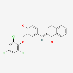 (2E)-2-{4-methoxy-3-[(2,4,6-trichlorophenoxy)methyl]benzylidene}-3,4-dihydronaphthalen-1(2H)-one