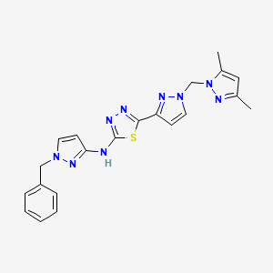 N-(1-benzyl-1H-pyrazol-3-yl)-5-{1-[(3,5-dimethyl-1H-pyrazol-1-yl)methyl]-1H-pyrazol-3-yl}-1,3,4-thiadiazol-2-amine