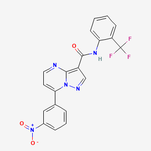 7-(3-nitrophenyl)-N-[2-(trifluoromethyl)phenyl]pyrazolo[1,5-a]pyrimidine-3-carboxamide