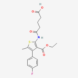 molecular formula C19H20FNO5S B10888794 5-{[3-(Ethoxycarbonyl)-4-(4-fluorophenyl)-5-methylthiophen-2-yl]amino}-5-oxopentanoic acid 