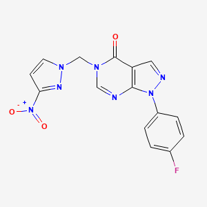 1-(4-fluorophenyl)-5-[(3-nitro-1H-pyrazol-1-yl)methyl]-1,5-dihydro-4H-pyrazolo[3,4-d]pyrimidin-4-one