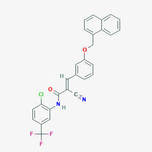 molecular formula C28H18ClF3N2O2 B10888842 (2E)-N-[2-chloro-5-(trifluoromethyl)phenyl]-2-cyano-3-[3-(naphthalen-1-ylmethoxy)phenyl]prop-2-enamide 