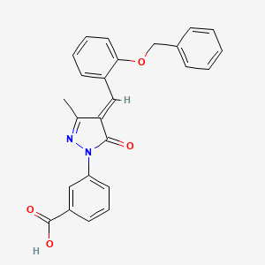 3-{(4E)-4-[2-(benzyloxy)benzylidene]-3-methyl-5-oxo-4,5-dihydro-1H-pyrazol-1-yl}benzoic acid