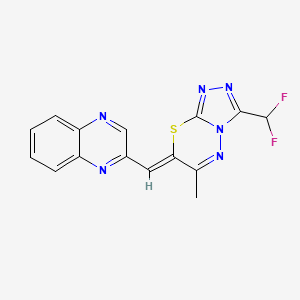 2-{(Z)-[3-(difluoromethyl)-6-methyl-7H-[1,2,4]triazolo[3,4-b][1,3,4]thiadiazin-7-ylidene]methyl}quinoxaline