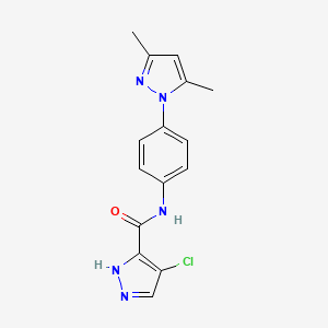 4-chloro-N-[4-(3,5-dimethyl-1H-pyrazol-1-yl)phenyl]-1H-pyrazole-3-carboxamide