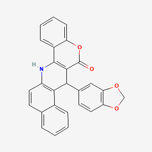 7-(1,3-benzodioxol-5-yl)-7,14-dihydro-6H-benzo[f]chromeno[4,3-b]quinolin-6-one