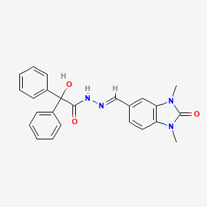 molecular formula C24H22N4O3 B10888964 N'-[(E)-(1,3-dimethyl-2-oxo-2,3-dihydro-1H-benzimidazol-5-yl)methylidene]-2-hydroxy-2,2-diphenylacetohydrazide 