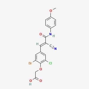 (2-bromo-6-chloro-4-{(1E)-2-cyano-3-[(4-methoxyphenyl)amino]-3-oxoprop-1-en-1-yl}phenoxy)acetic acid