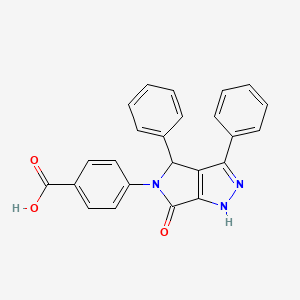 molecular formula C24H17N3O3 B10888979 4-(6-oxo-3,4-diphenyl-4,6-dihydropyrrolo[3,4-c]pyrazol-5(1H)-yl)benzoic acid 