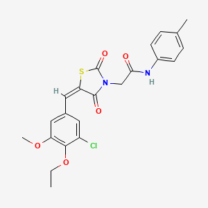 2-[(5E)-5-(3-chloro-4-ethoxy-5-methoxybenzylidene)-2,4-dioxo-1,3-thiazolidin-3-yl]-N-(4-methylphenyl)acetamide