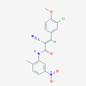 (2E)-3-(3-chloro-4-methoxyphenyl)-2-cyano-N-(2-methyl-5-nitrophenyl)prop-2-enamide