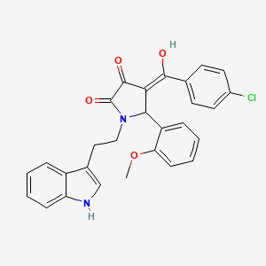 molecular formula C28H23ClN2O4 B10888988 4-[(4-chlorophenyl)carbonyl]-3-hydroxy-1-[2-(1H-indol-3-yl)ethyl]-5-(2-methoxyphenyl)-1,5-dihydro-2H-pyrrol-2-one 