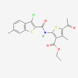 Ethyl 5-acetyl-2-{[(3-chloro-6-methyl-1-benzothiophen-2-yl)carbonyl]amino}-4-methyl-3-thiophenecarboxylate