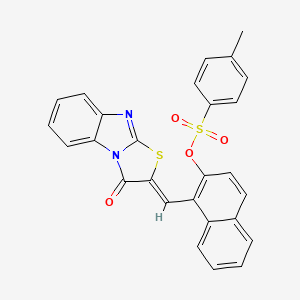 1-[(Z)-(3-oxo[1,3]thiazolo[3,2-a]benzimidazol-2(3H)-ylidene)methyl]naphthalen-2-yl 4-methylbenzenesulfonate