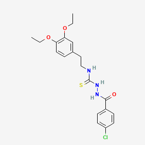 molecular formula C20H24ClN3O3S B10889011 2-[(4-chlorophenyl)carbonyl]-N-[2-(3,4-diethoxyphenyl)ethyl]hydrazinecarbothioamide 