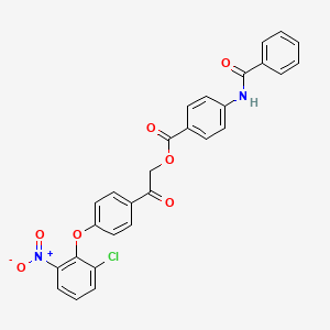 molecular formula C28H19ClN2O7 B10889017 2-[4-(2-Chloro-6-nitrophenoxy)phenyl]-2-oxoethyl 4-[(phenylcarbonyl)amino]benzoate 