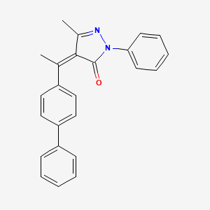 molecular formula C24H20N2O B10889032 (4Z)-4-[1-(biphenyl-4-yl)ethylidene]-5-methyl-2-phenyl-2,4-dihydro-3H-pyrazol-3-one 