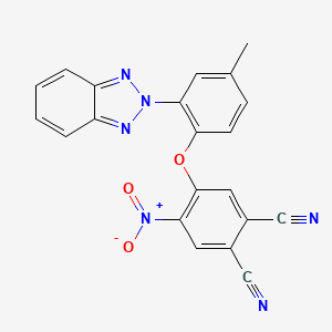 molecular formula C21H12N6O3 B10889042 4-[2-(2H-benzotriazol-2-yl)-4-methylphenoxy]-5-nitrobenzene-1,2-dicarbonitrile 