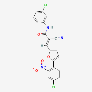 molecular formula C20H11Cl2N3O4 B10889052 (2E)-3-[5-(4-chloro-2-nitrophenyl)furan-2-yl]-N-(3-chlorophenyl)-2-cyanoprop-2-enamide 