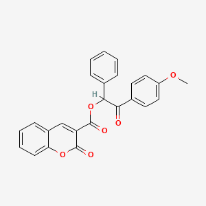 molecular formula C25H18O6 B10889057 2-(4-methoxyphenyl)-2-oxo-1-phenylethyl 2-oxo-2H-chromene-3-carboxylate 