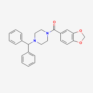 molecular formula C25H24N2O3 B10889062 1,3-Benzodioxol-5-yl[4-(diphenylmethyl)piperazin-1-yl]methanone 