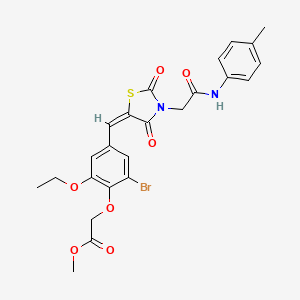 methyl {2-bromo-6-ethoxy-4-[(E)-(3-{2-[(4-methylphenyl)amino]-2-oxoethyl}-2,4-dioxo-1,3-thiazolidin-5-ylidene)methyl]phenoxy}acetate