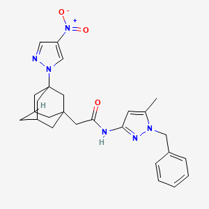 N~1~-(1-Benzyl-5-methyl-1H-pyrazol-3-YL)-2-[3-(4-nitro-1H-pyrazol-1-YL)-1-adamantyl]acetamide