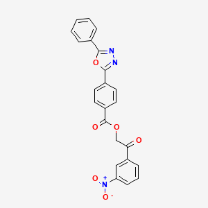 2-(3-Nitrophenyl)-2-oxoethyl 4-(5-phenyl-1,3,4-oxadiazol-2-yl)benzoate