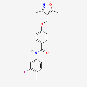 4-[(3,5-dimethyl-1,2-oxazol-4-yl)methoxy]-N-(3-fluoro-4-methylphenyl)benzamide