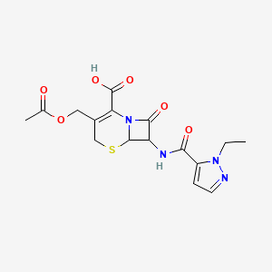 3-[(acetyloxy)methyl]-7-{[(1-ethyl-1H-pyrazol-5-yl)carbonyl]amino}-8-oxo-5-thia-1-azabicyclo[4.2.0]oct-2-ene-2-carboxylic acid