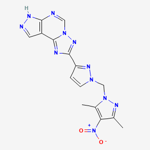 2-{1-[(3,5-dimethyl-4-nitro-1H-pyrazol-1-yl)methyl]-1H-pyrazol-3-yl}-7H-pyrazolo[4,3-e][1,2,4]triazolo[1,5-c]pyrimidine