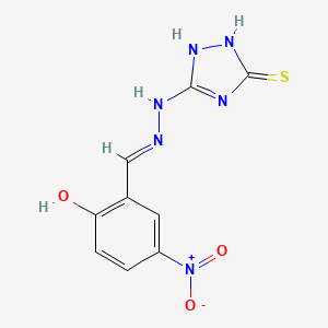 5-[(2E)-2-(2-hydroxy-5-nitrobenzylidene)hydrazinyl]-2,4-dihydro-3H-1,2,4-triazole-3-thione