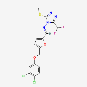 N-[(E)-{5-[(3,4-dichlorophenoxy)methyl]furan-2-yl}methylidene]-3-(difluoromethyl)-5-(methylsulfanyl)-4H-1,2,4-triazol-4-amine