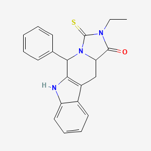 2-Ethyl-5-phenyl-3-thioxo-2,3,5,6,11,11A-hexahydro-1H-imidazo[1,5-B]beta-carbolin-1-one