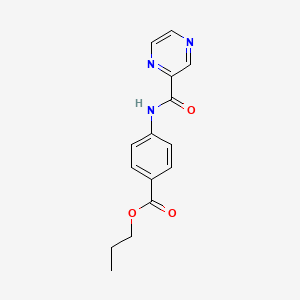 molecular formula C15H15N3O3 B10889175 Propyl 4-[(pyrazin-2-ylcarbonyl)amino]benzoate 