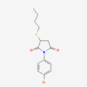 molecular formula C14H16BrNO2S B10889188 1-(4-Bromophenyl)-3-(butylsulfanyl)pyrrolidine-2,5-dione 