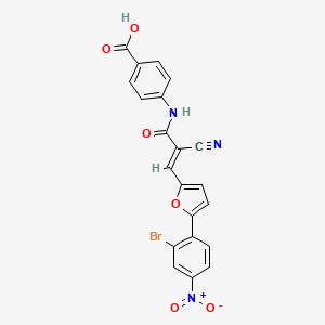 molecular formula C21H12BrN3O6 B10889191 4-({(2E)-3-[5-(2-bromo-4-nitrophenyl)furan-2-yl]-2-cyanoprop-2-enoyl}amino)benzoic acid 