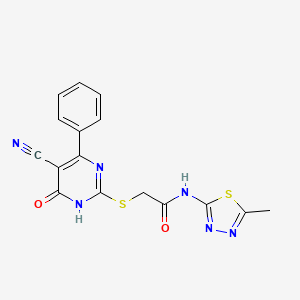 2-[(5-cyano-6-oxo-4-phenyl-1,6-dihydropyrimidin-2-yl)sulfanyl]-N-(5-methyl-1,3,4-thiadiazol-2-yl)acetamide