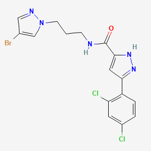 N-[3-(4-bromo-1H-pyrazol-1-yl)propyl]-5-(2,4-dichlorophenyl)-1H-pyrazole-3-carboxamide