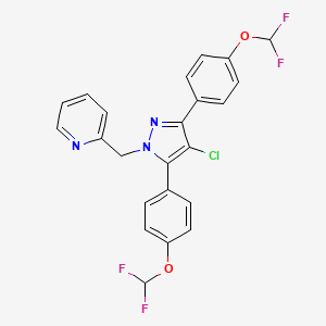 2-({4-Chloro-3,5-bis[4-(difluoromethoxy)phenyl]-1H-pyrazol-1-YL}methyl)pyridine