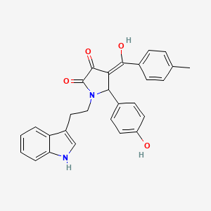 3-hydroxy-5-(4-hydroxyphenyl)-1-[2-(1H-indol-3-yl)ethyl]-4-[(4-methylphenyl)carbonyl]-1,5-dihydro-2H-pyrrol-2-one