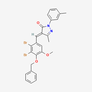 (4E)-4-[4-(benzyloxy)-2,3-dibromo-5-methoxybenzylidene]-5-methyl-2-(3-methylphenyl)-2,4-dihydro-3H-pyrazol-3-one