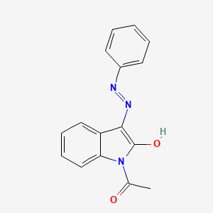 (3Z)-1-acetyl-3-(2-phenylhydrazinylidene)-1,3-dihydro-2H-indol-2-one