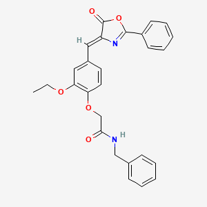 N-benzyl-2-{2-ethoxy-4-[(Z)-(5-oxo-2-phenyl-1,3-oxazol-4(5H)-ylidene)methyl]phenoxy}acetamide