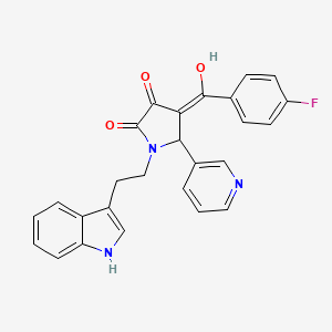 molecular formula C26H20FN3O3 B10889309 4-[(4-fluorophenyl)carbonyl]-3-hydroxy-1-[2-(1H-indol-3-yl)ethyl]-5-(pyridin-3-yl)-1,5-dihydro-2H-pyrrol-2-one 