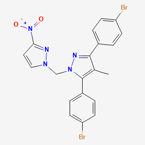 3,5-bis(4-bromophenyl)-4-methyl-1-[(3-nitro-1H-pyrazol-1-yl)methyl]-1H-pyrazole