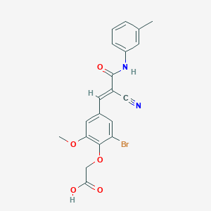 (2-bromo-4-{(1E)-2-cyano-3-[(3-methylphenyl)amino]-3-oxoprop-1-en-1-yl}-6-methoxyphenoxy)acetic acid