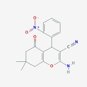 2-amino-7,7-dimethyl-4-(2-nitrophenyl)-5-oxo-5,6,7,8-tetrahydro-4H-chromene-3-carbonitrile