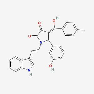 molecular formula C28H24N2O4 B10889346 3-hydroxy-5-(3-hydroxyphenyl)-1-[2-(1H-indol-3-yl)ethyl]-4-[(4-methylphenyl)carbonyl]-1,5-dihydro-2H-pyrrol-2-one 