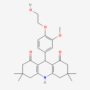 9-[4-(2-hydroxyethoxy)-3-methoxyphenyl]-3,3,6,6-tetramethyl-3,4,6,7,9,10-hexahydroacridine-1,8(2H,5H)-dione